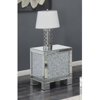 Coaster Furniture 722497 Layton Square End Table Silver and Clear Mirror